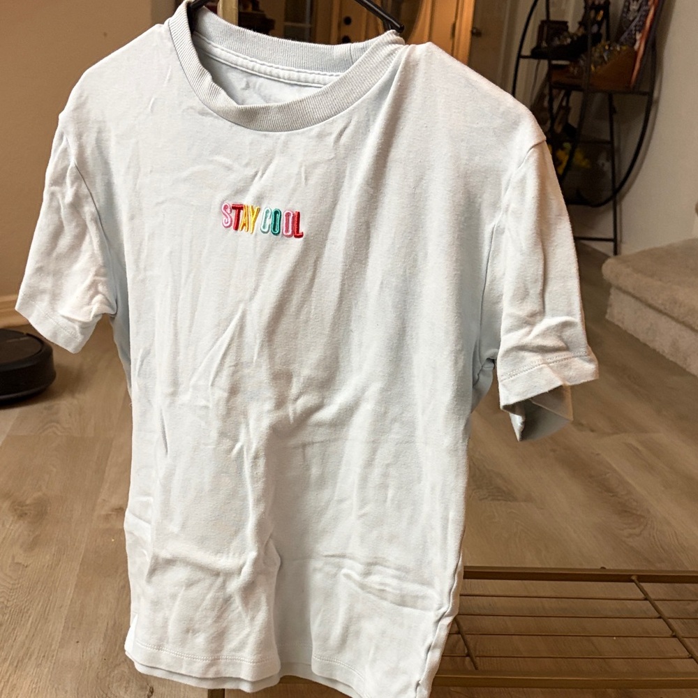 Kids White T-Shirt with Colorful 'Stay Cool' Design